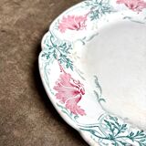 K&G Lunéville round dish in green and pink ironstone, "Roland" service