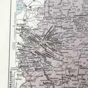 Old map of Germany 43x43cm from 1950