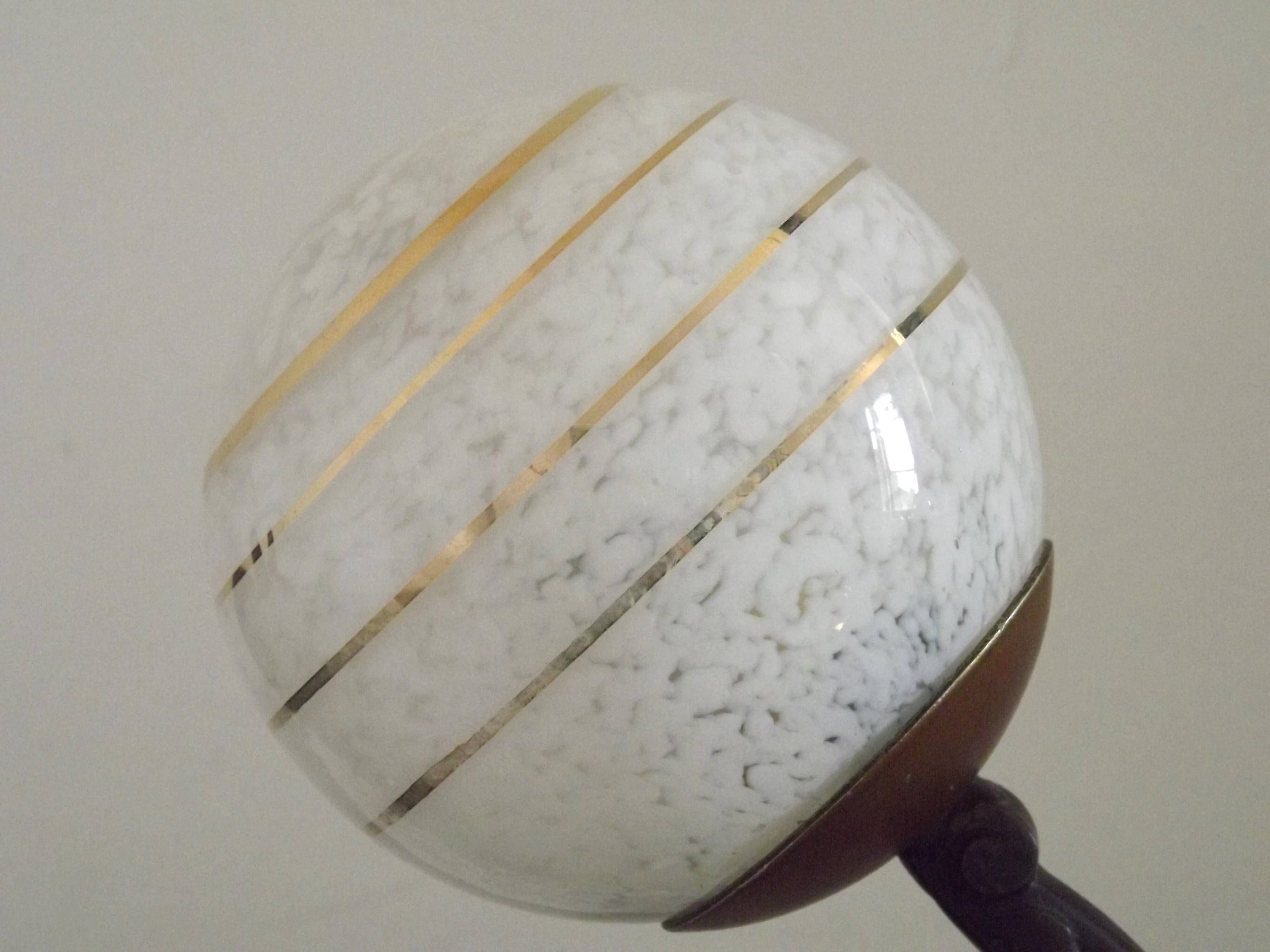 French Art Deco Table Lamp – Kneeling Girl with Dog & Clichy Glass Shade