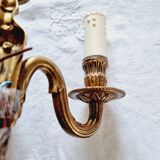 French Empire-style wall sconce or chandelier in bronze with an antique gold patina.