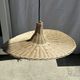 Small suspension, rattan luminaire in hat shape D:60cm