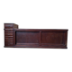Comptoir de commerce Art Déco – Vitrine et tiroirs – Bois teinté acajou – A