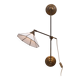 Lampe murale en laiton ajustable de style Tiffany des années 1960