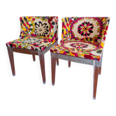 Paire de fauteuils design style Murakami