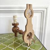 Vintage wooden wall lamp