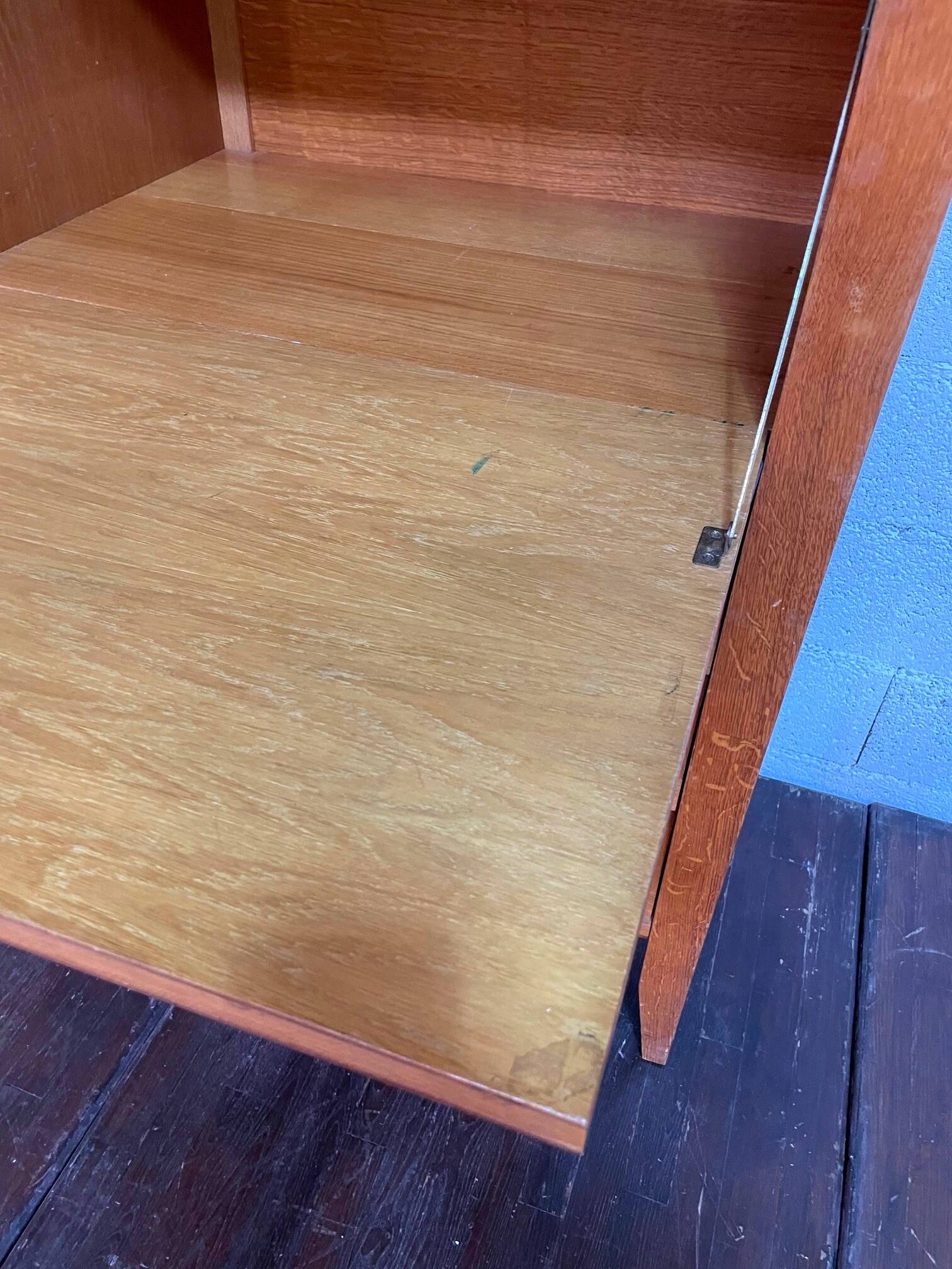 Armoire, secrétaire, commode en bois et rotin, années 1960