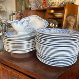 39-piece blue floral service - terre de fer