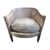 Canned basket armchair