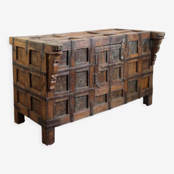 Indian wooden and iron sideboard with a central door