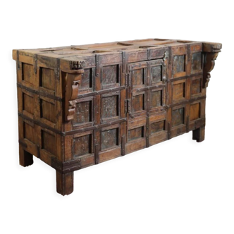 Indian wooden and iron sideboard with a central door