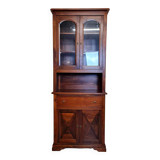 Vintage Louis Philippe style ceremonial bookcase in walnut