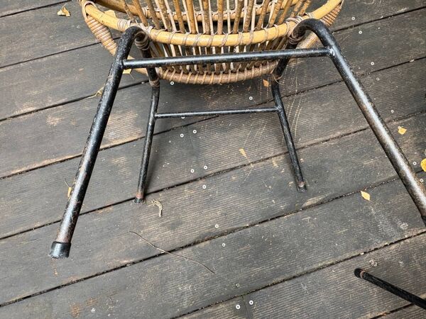 2 Fauteuil corbeille en rotin
