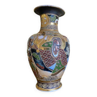 Grand vase satsumae en porcelaine japonaise