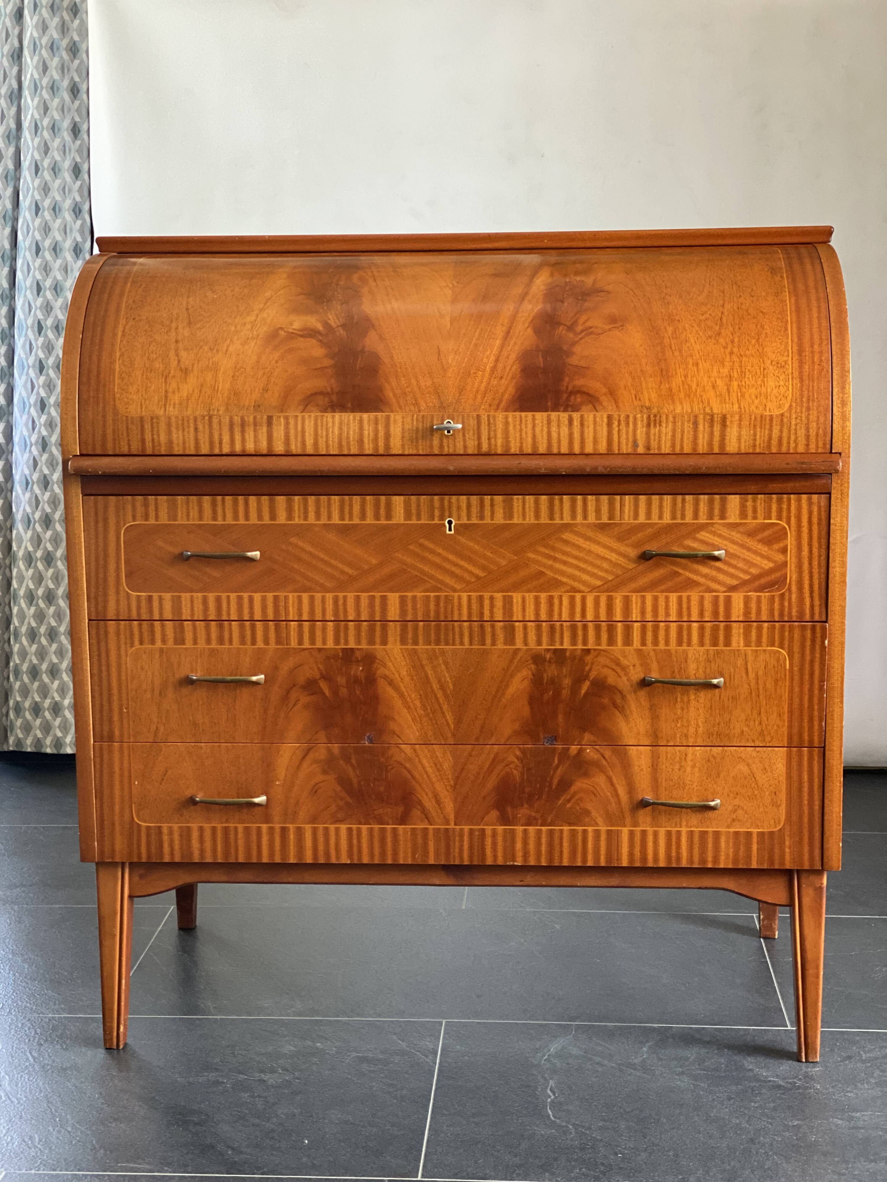 Teak roll top desk by Egan Ostergaard for Broderna gustafssons