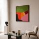 Abstract coloured landscape 80x80cm signed