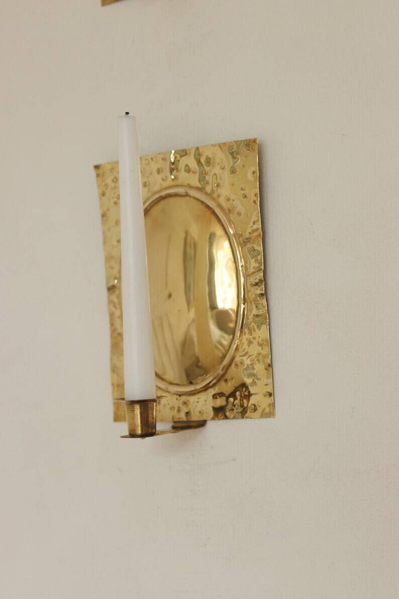 Pair of Swedish Brass Wall Sconces