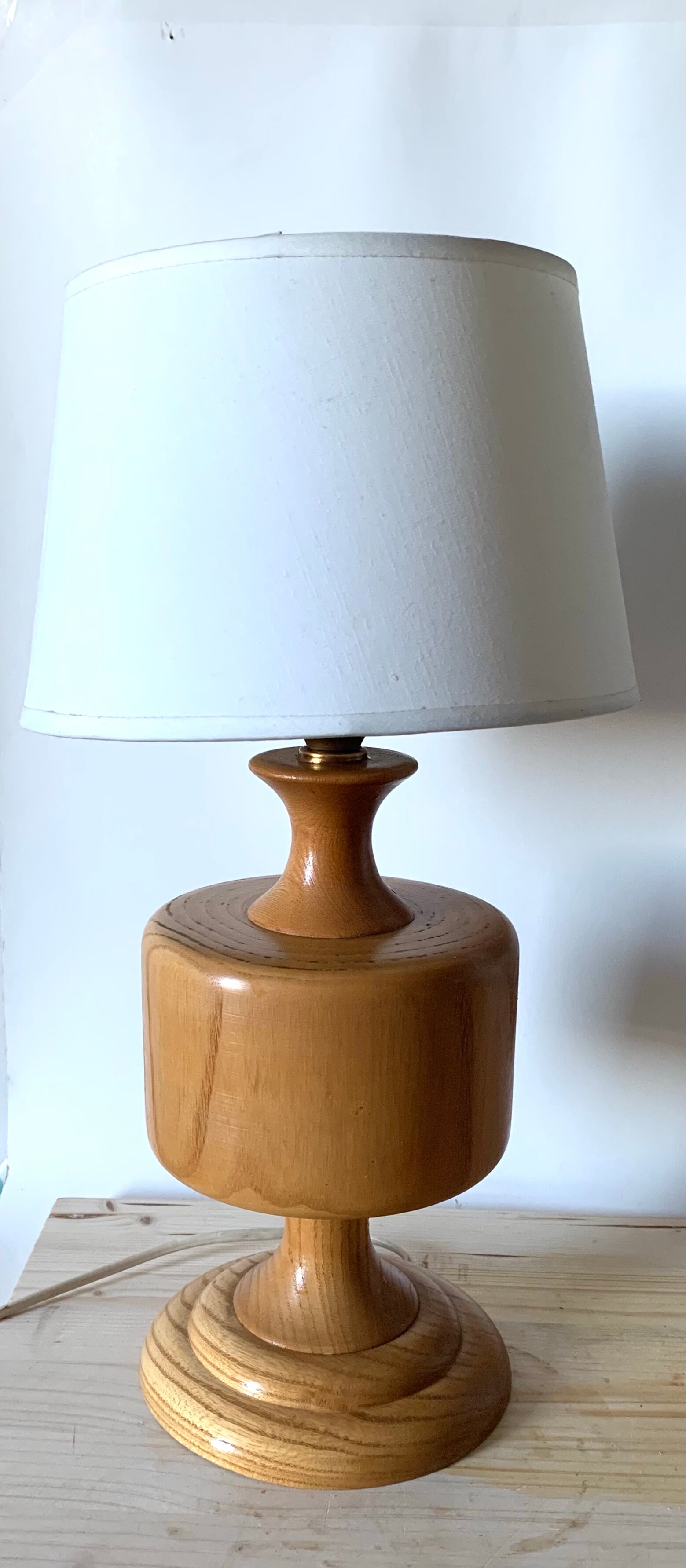 Vintage lamp in light wood