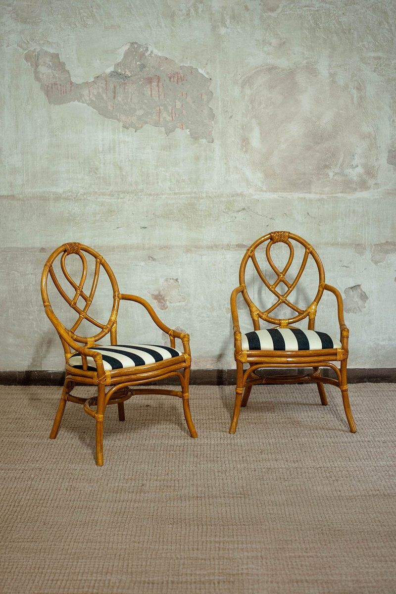 Vintage bamboo chairs, 1970s, set of 6