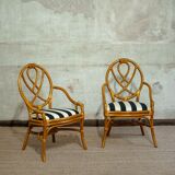 Vintage bamboo chairs, 1970s, set of 6