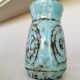 Vintage Turquoise Crackle Glaze Vase: Handmade Studio Pottery, Mid-Century