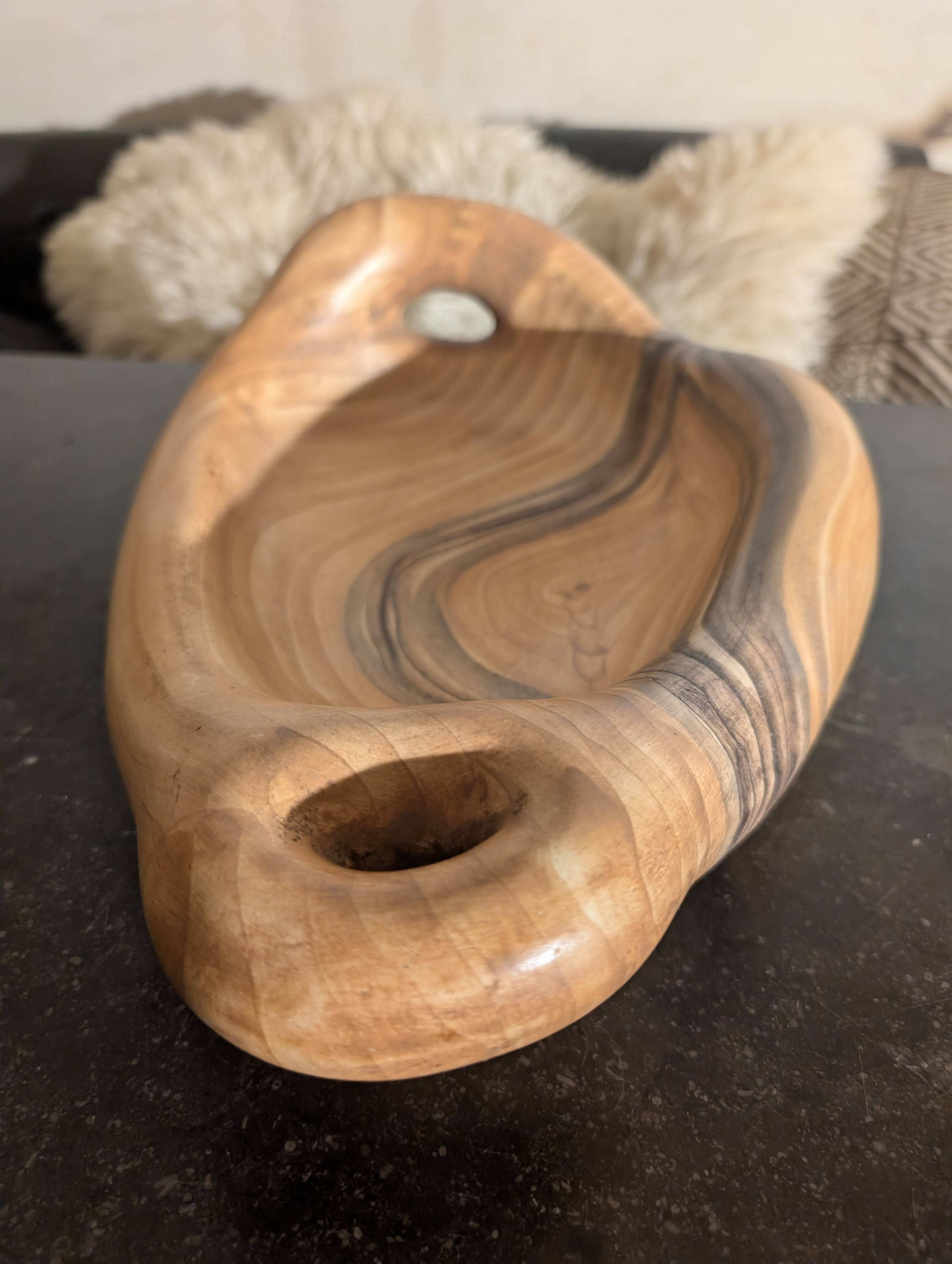 bol en céramique "Faux Bois" de Grandjean Jourdan, Vallauris, France, année