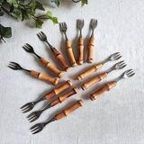 Dessert forks with bamboo handle 60'