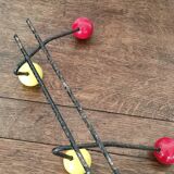 Vintage ball coat rack / colorful hook