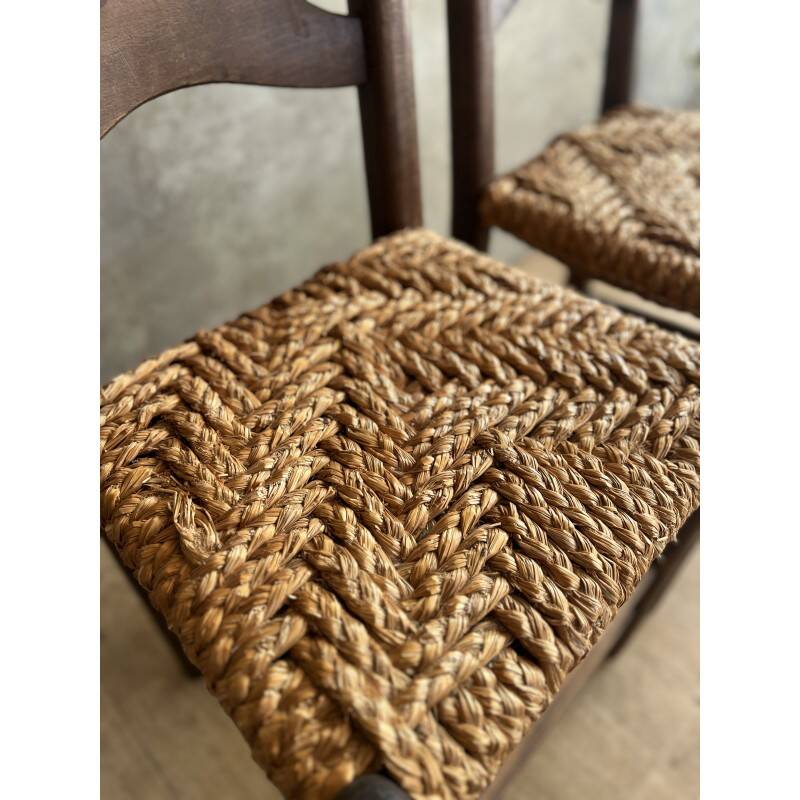 Pair of straw chairs