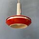 Small red and chrome space age pendant lamp