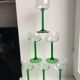 lot de 6 verres verts à vin blanc made in France années 60-70