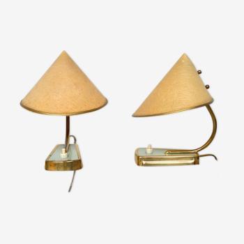 Paire de lampes de table en laiton 1950