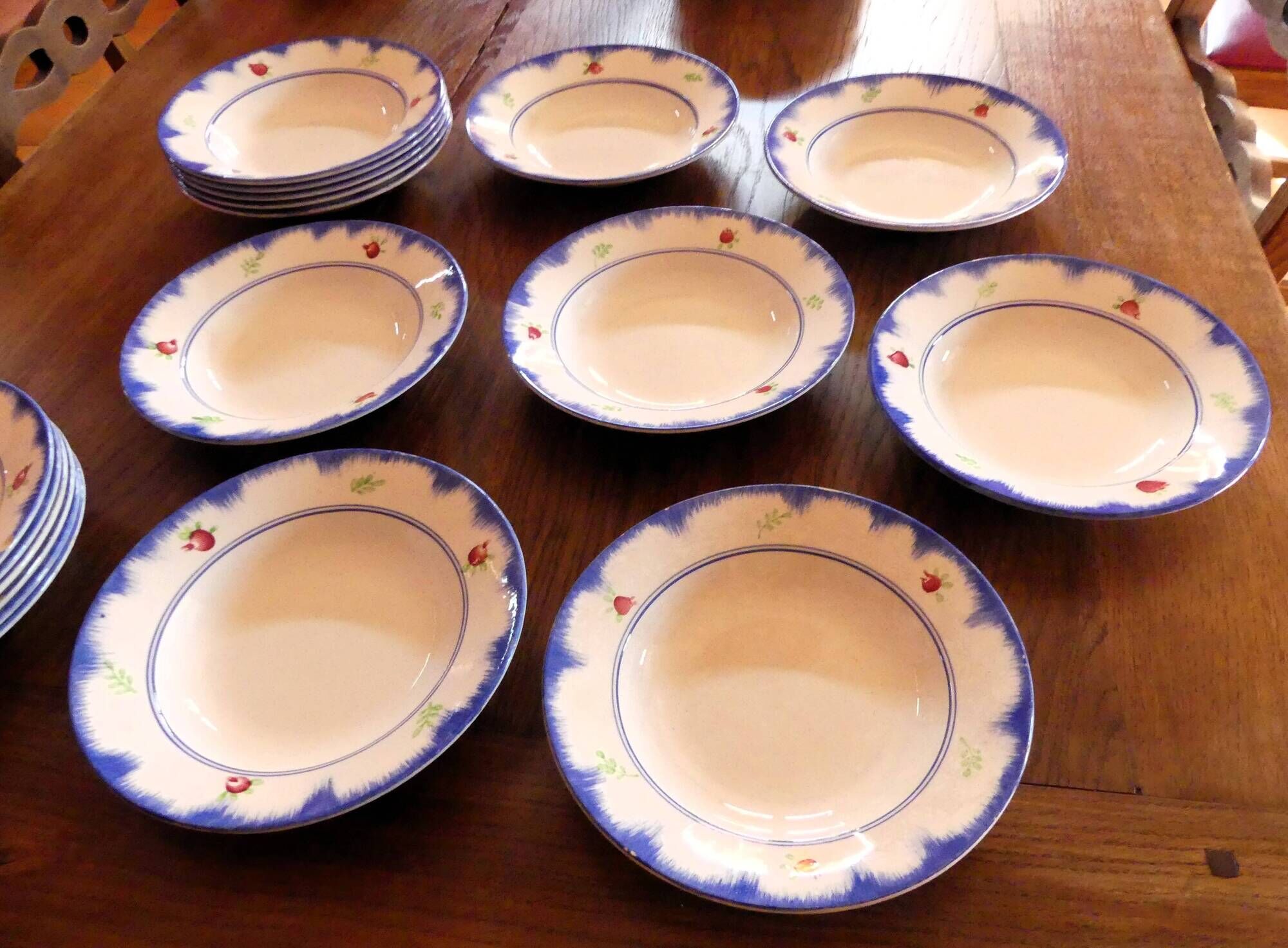 Service of 53 pieces from Gien, model "Bagatelle" (plates, dishes, salad bowls)