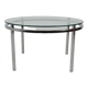 1970s round conference table chrome and glass, italy