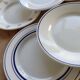 6 mismatched vintage dessert plates in white and blue porcelain – Lo