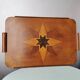 Vintage tray in wooden marquetry 1970