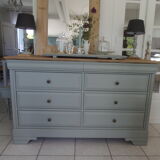 Louis Philippe style chest of drawers, 8 drawers green of gray