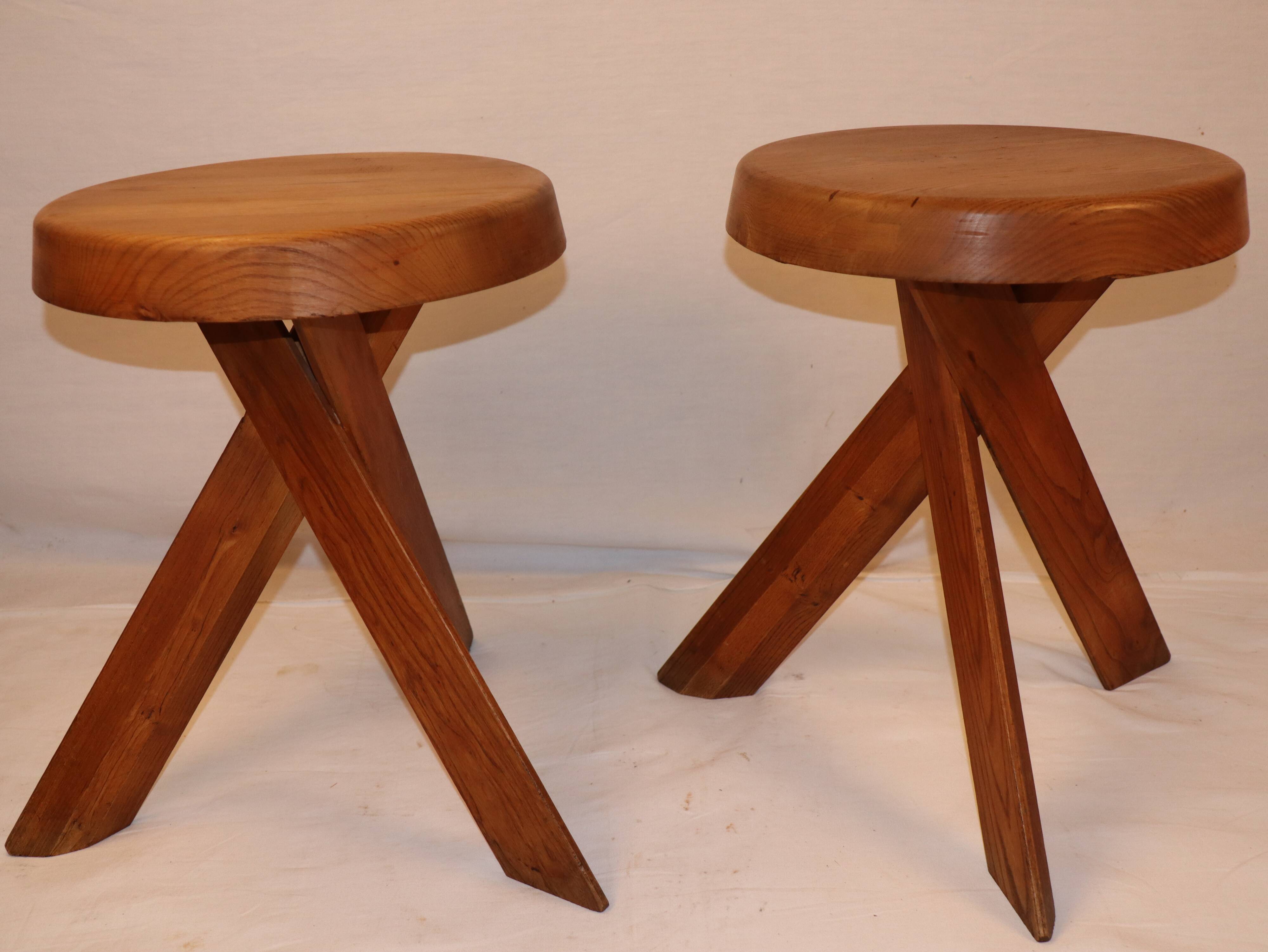 Pierre Chapo's pair of S31 stools