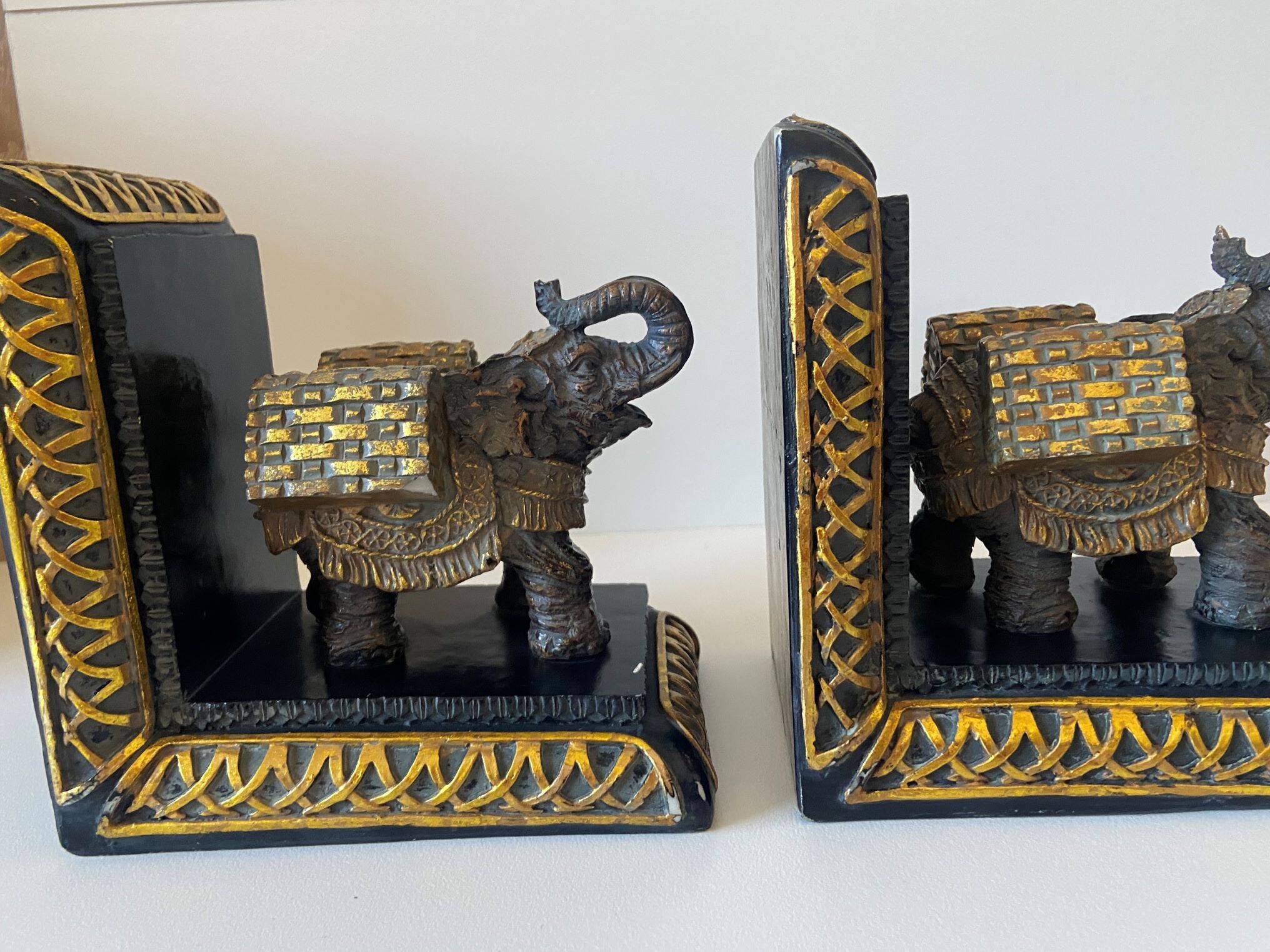 Pair of Unique Decorative Elephant Bookends Made in India
