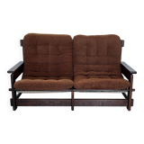 Scandinavian two-seater oak sofa, 1960s