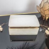 Marble and brass jewellery box