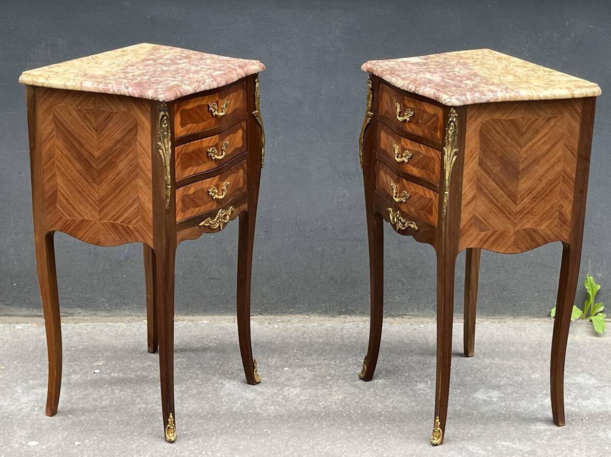 Pair of Louis XV style bedside tables