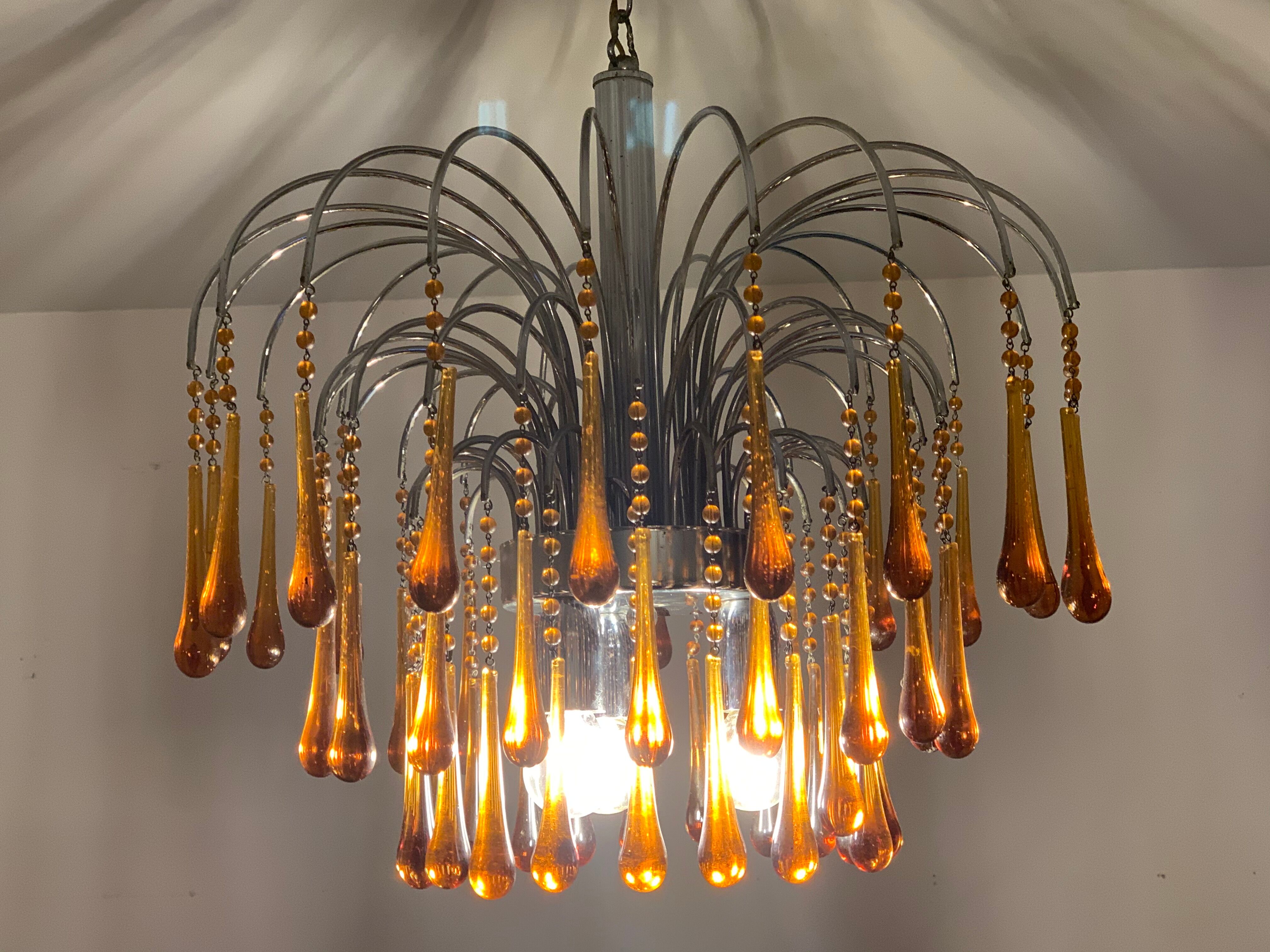Paolo Venini chandelier for Muran from 1960