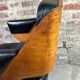 Martin Stoll vintage 1960 swivel armchair in wood and imitation