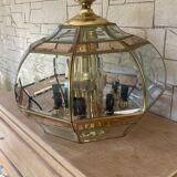 Eight-branch chandelier in beveled glass. 1940s.