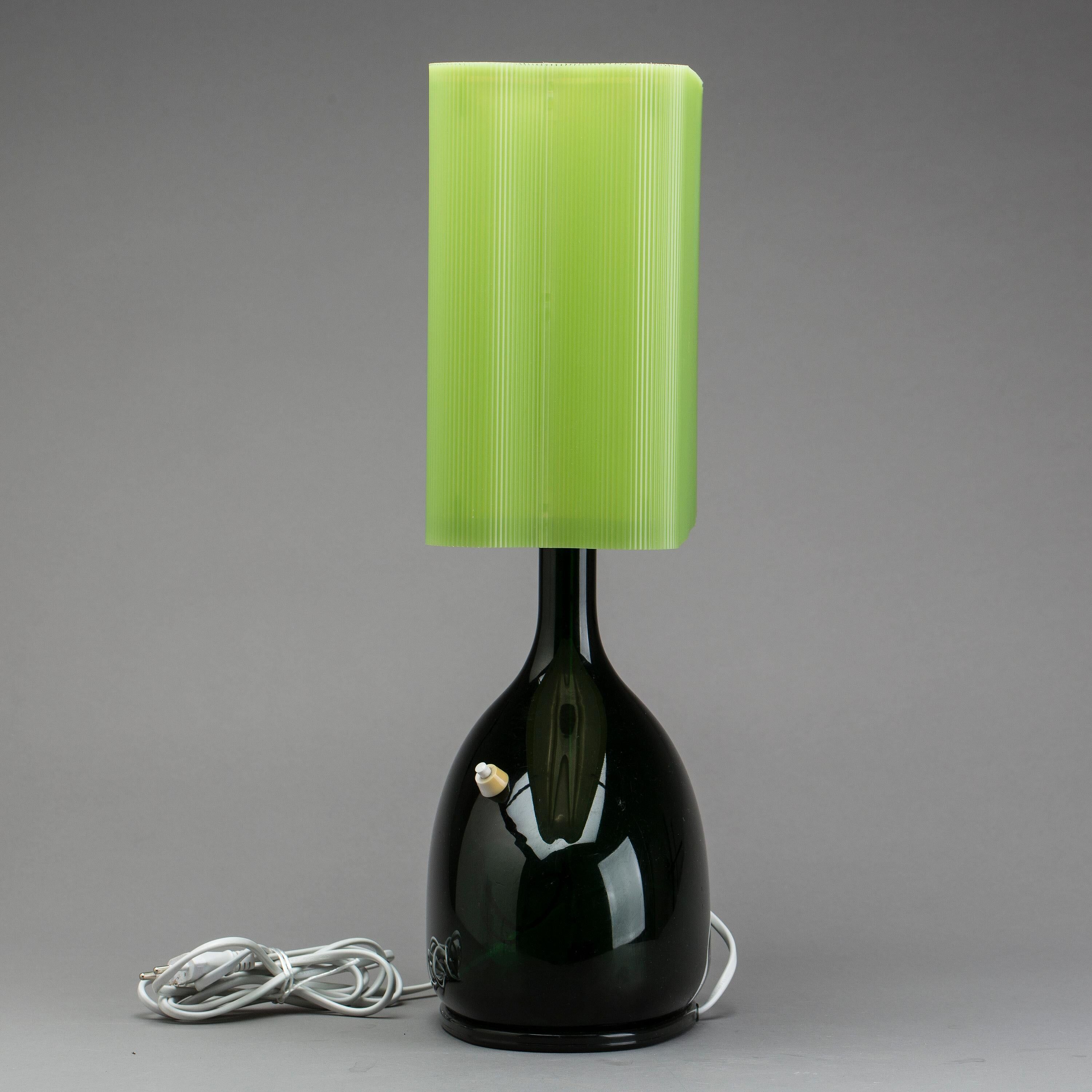 Black ceramic desk lamp by Magnus Eleback, Sweden, 1978