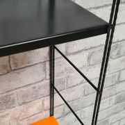 1960 metal 4 shelves 3 uprights, black