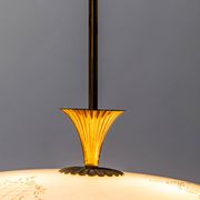 Lampe à suspension circulaire en verre ottone anni '50 vintage