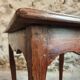 Antique oak side table, provincial writing table from the 18th century, Louis XV style.
