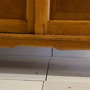 Vintage wardrobe with compass feet, sliding doors
