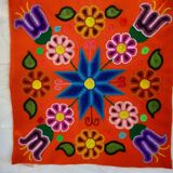 Orange Peruvian cushion cover